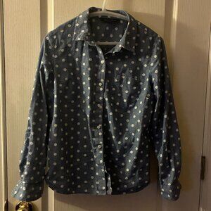 Tommy Hilfiger Denim Polka Dot Button Down Top